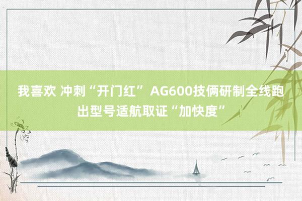 我喜欢 冲刺“开门红” AG600技俩研制全线跑出型号适航取