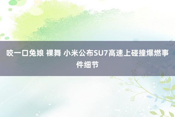 咬一口兔娘 裸舞 小米公布SU7高速上碰撞爆燃事件细节